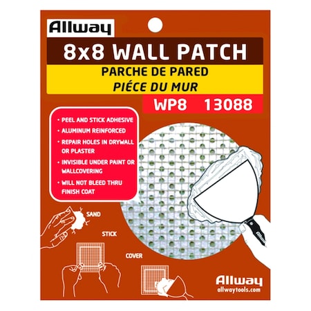 Allway Allway 8 in. L X 8 in. W Fiberglass White Self Adhesive Drywall Mesh Patch WP8